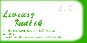 liviusz kudlik business card